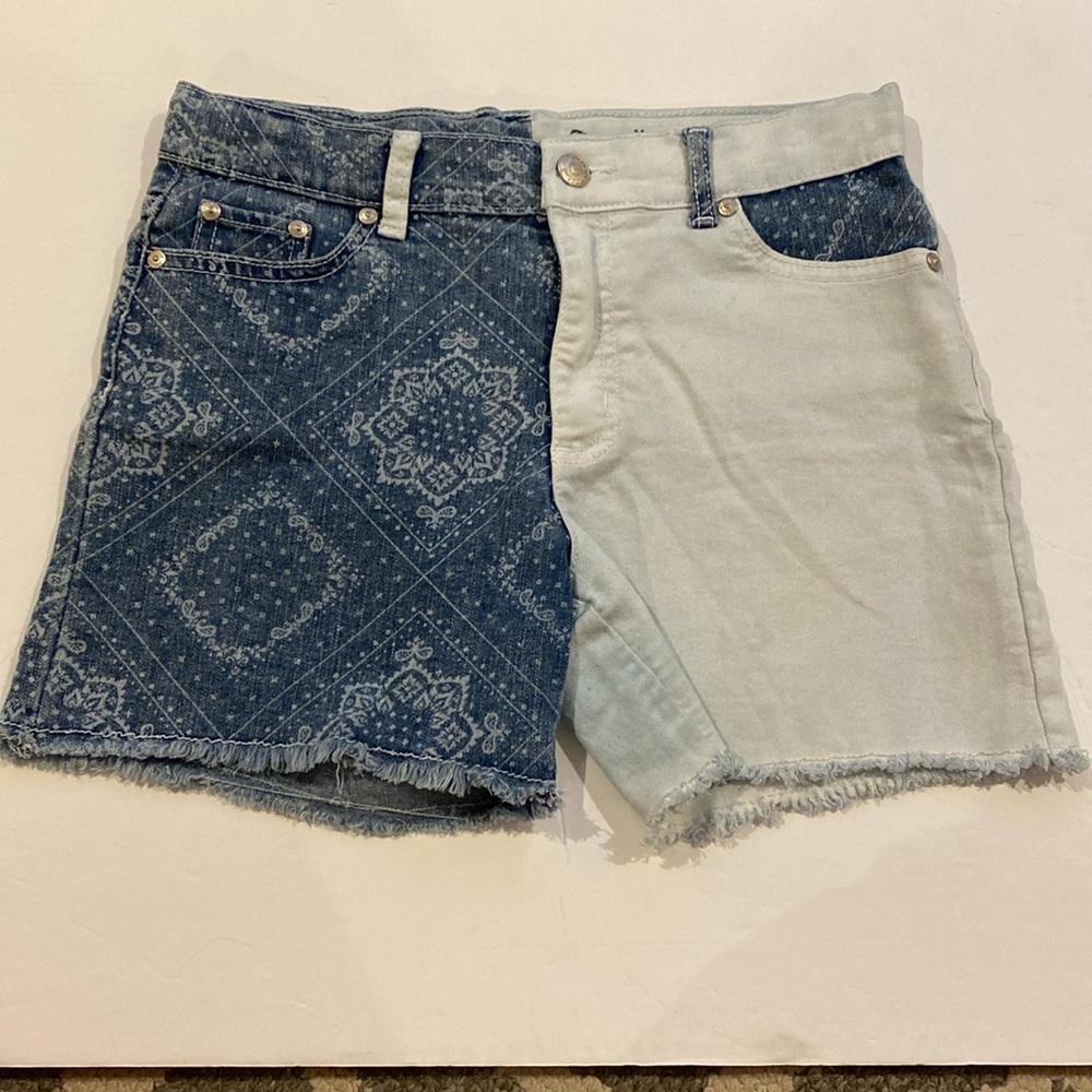 Vintage Retro Patchwork Denim Jean Shorts Size 14